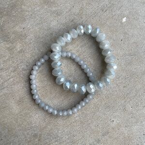 Grey Beaded Bracelet Set